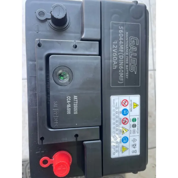 BATERÍA GALES 60AH 500CCA POSITIVO LADO DERECHO (- +)